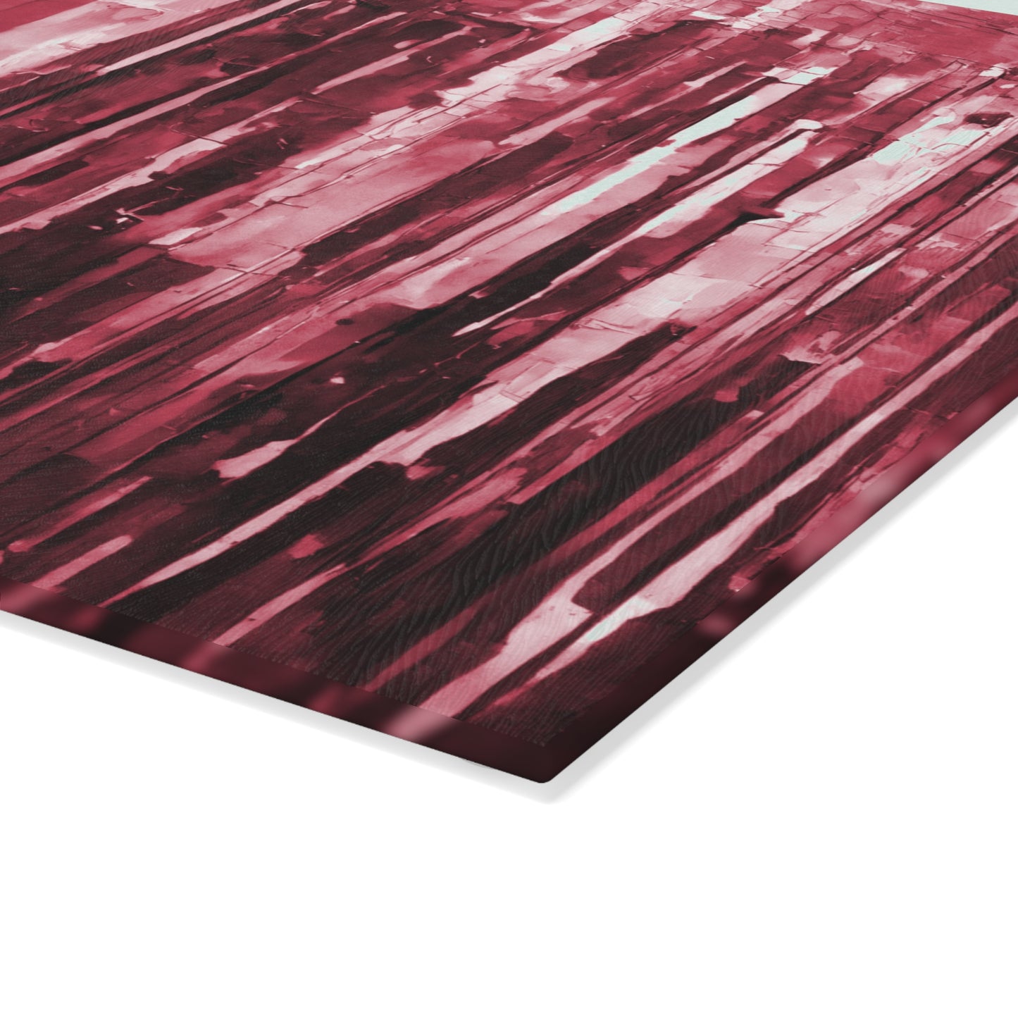 Striped Ruby 8" x 11" Glass Cutting Board
