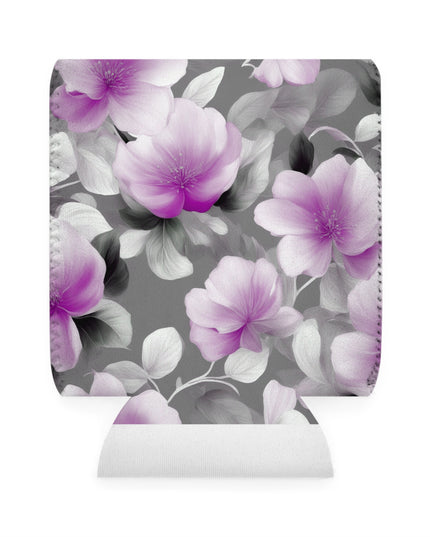 Purple Blossom Floral Bunch 12 oz Can Cooler Sleeve