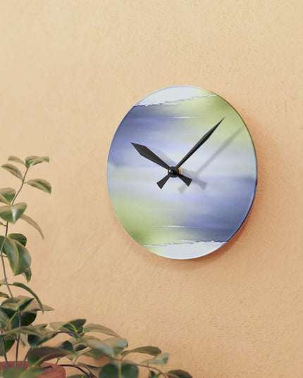 Lavender Sea Golden Fog Acrylic Round Wall Clock, 8" x 8"