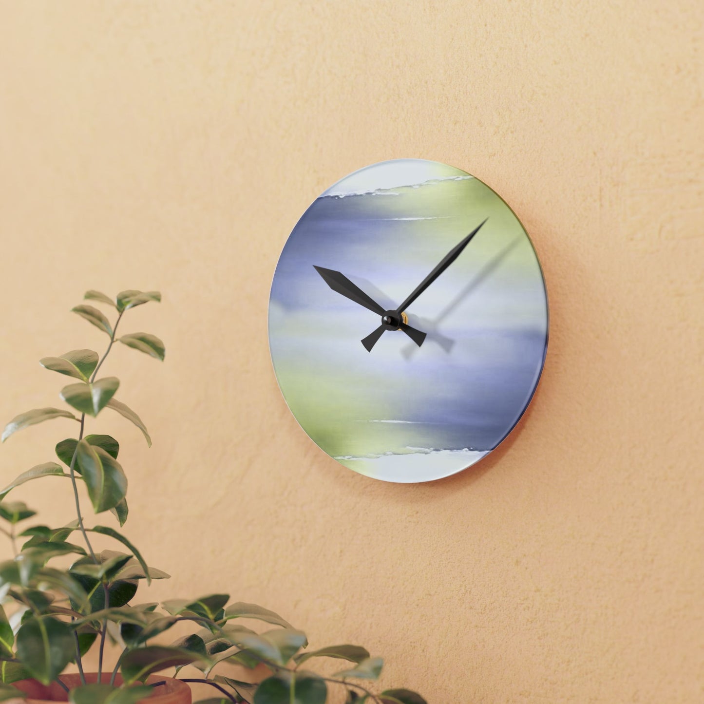 Lavender Sea Golden Fog Acrylic Round Wall Clock, 8" x 8"