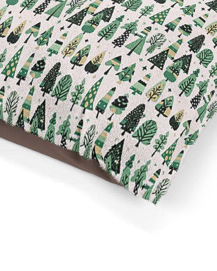 Mini Vintage Green Trees 40" × 30" Pet Bed
