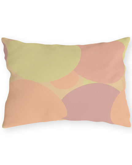 Pastel Hot Peach Patches 20" x 14" Outdoor Pillow