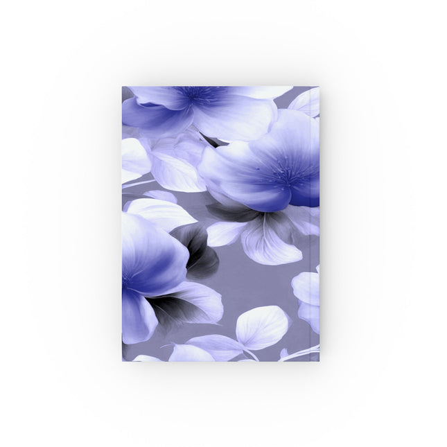 Indigo Blossom Floral Bunch Hard Backed Journal with 128 blank pages, 5.2" x 7.4"