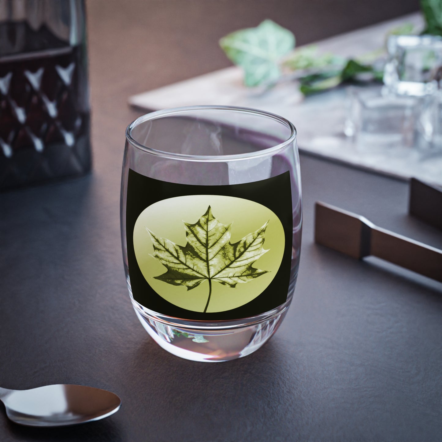 Lemongrass Maple Leaf Whiskey Glass, 6 oz