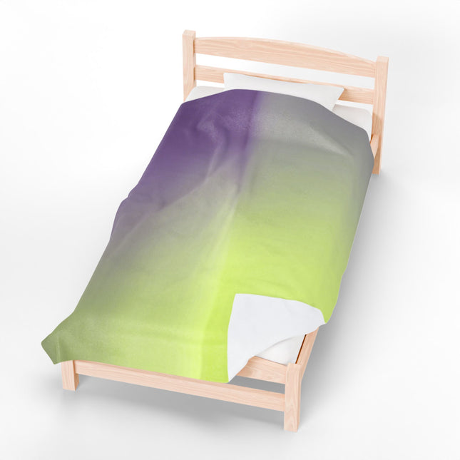 Purple Golden Fade Velveteen Plush Blanket, 60" x 80"