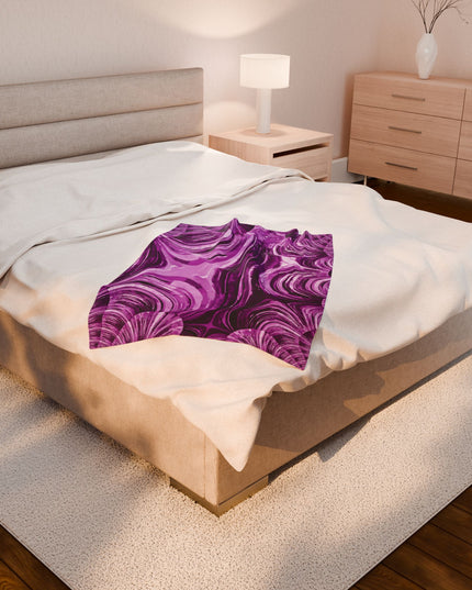 Uzi Spiral Powder Lavender Velveteen Plush Blanket, 30" x 40"