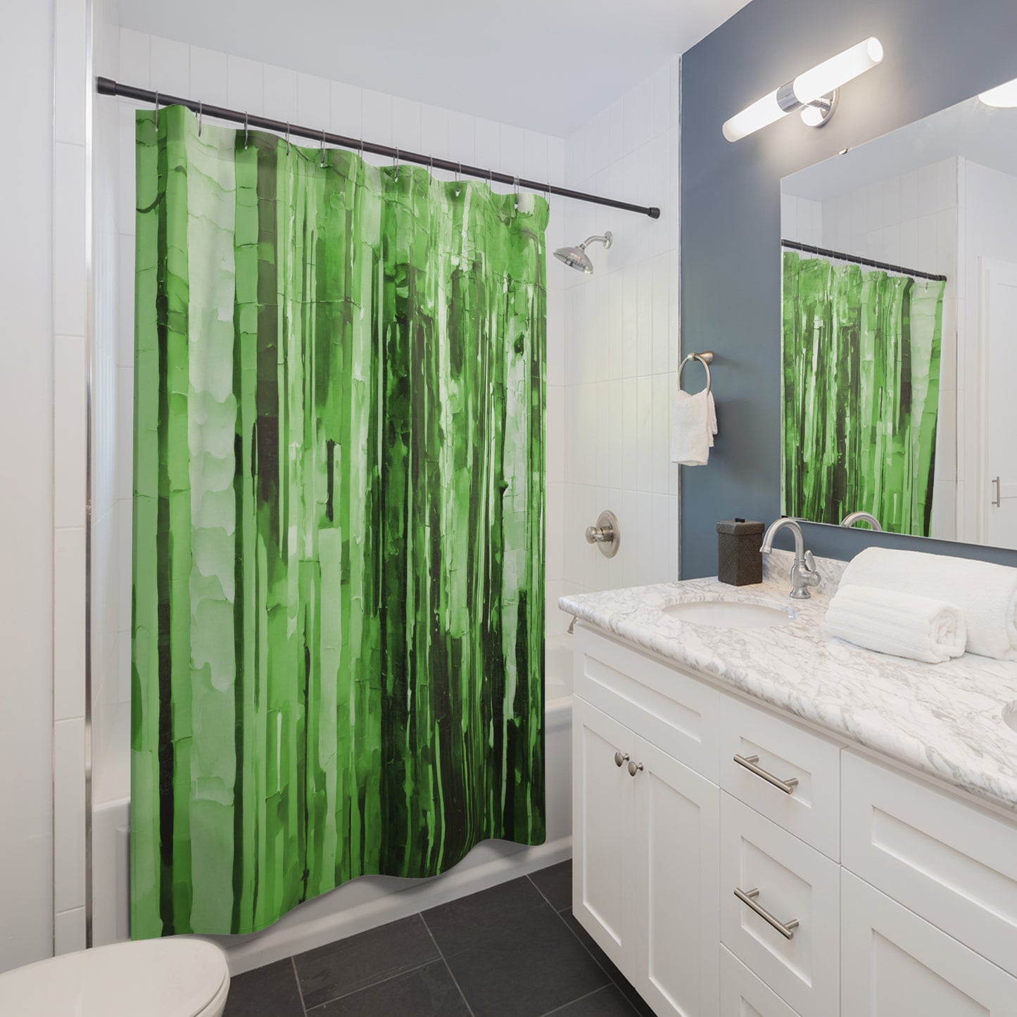 Striped Mint Pastel Shower Curtains, 71" x 74"