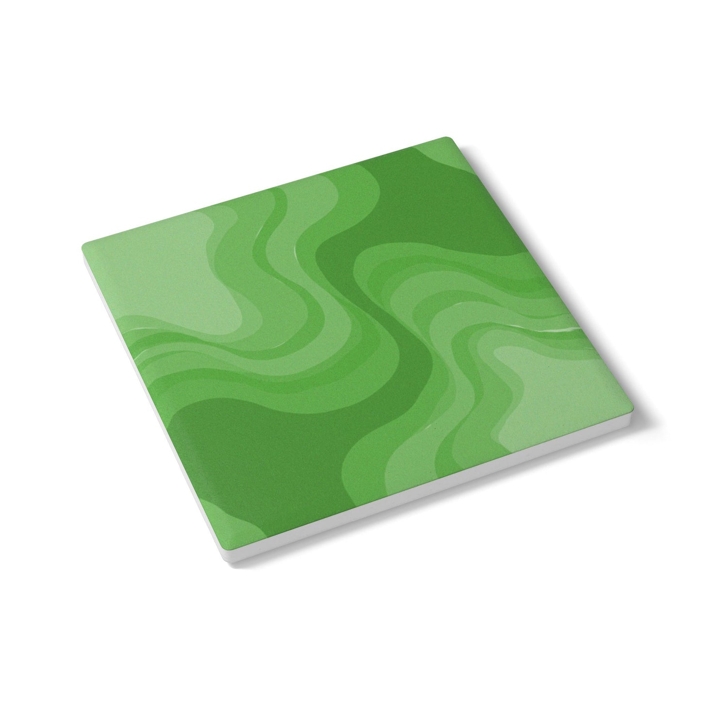 Greenie Meanie Wavey 4" x 4" Square Ceramic Coaster