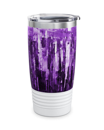 Striped Powder Lavender Ringneck Tumbler, 20oz in white