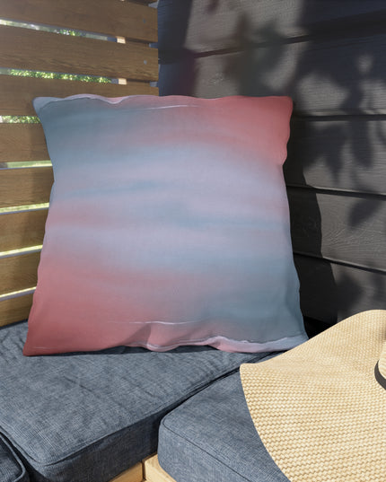 Gray Sea Pink Fog 20" x 20" Outdoor Pillow