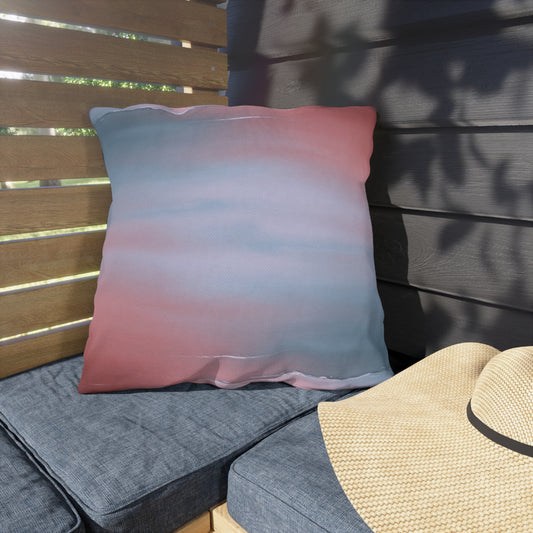 Gray Sea Pink Fog 20" x 20" Outdoor Pillow