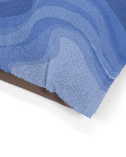 Deep Blue Wavey 28" × 18" Pet Bed