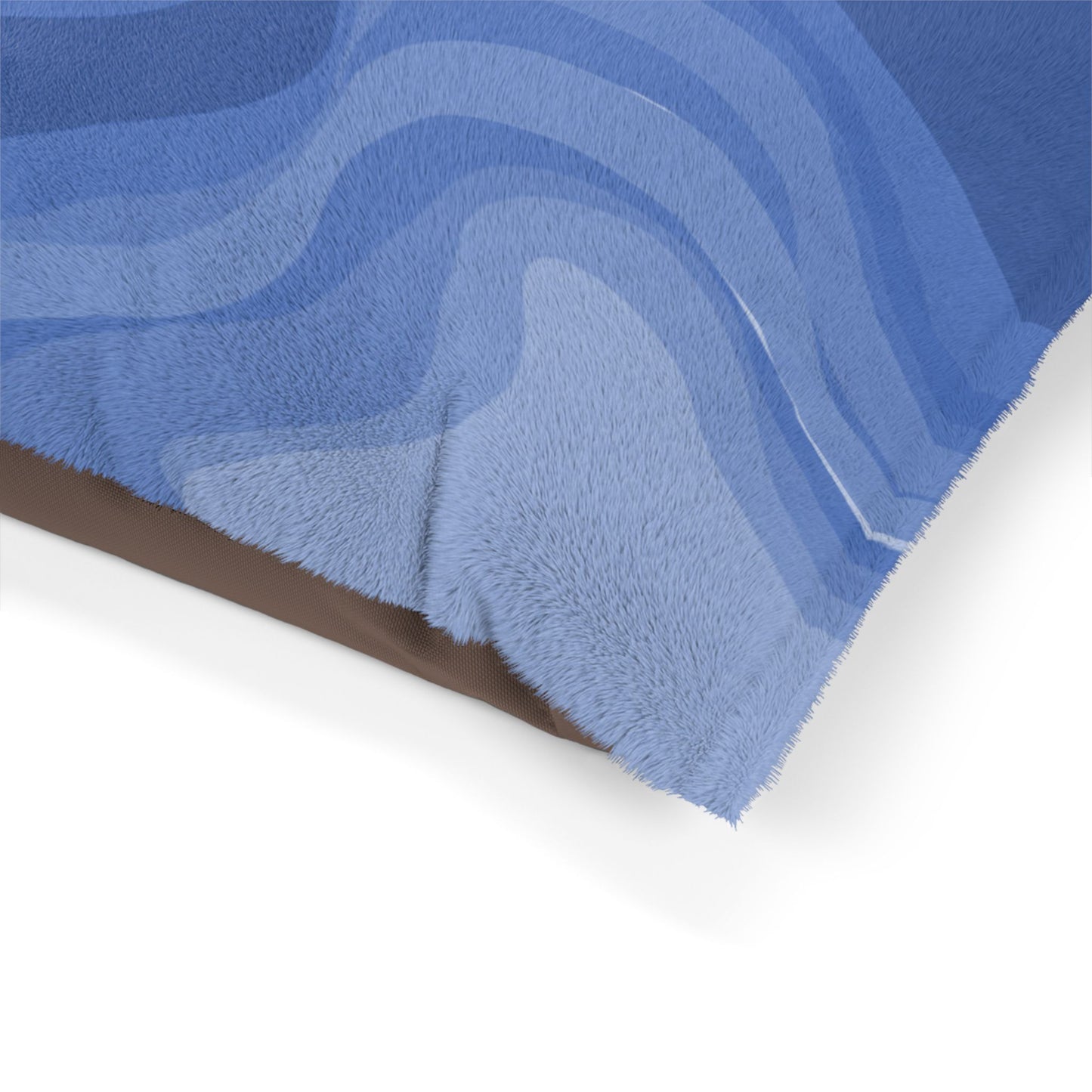 Deep Blue Wavey 28" × 18" Pet Bed