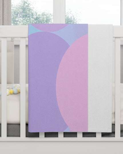 Pastel Purple and Mauve Patches Soft Fleece Baby Blanket, 30" x 40"