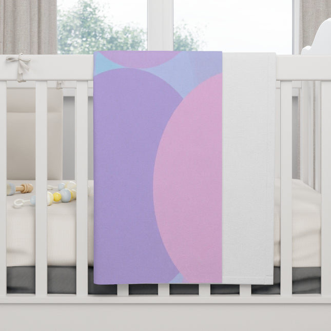 Pastel Purple and Mauve Patches Soft Fleece Baby Blanket, 30" x 40"