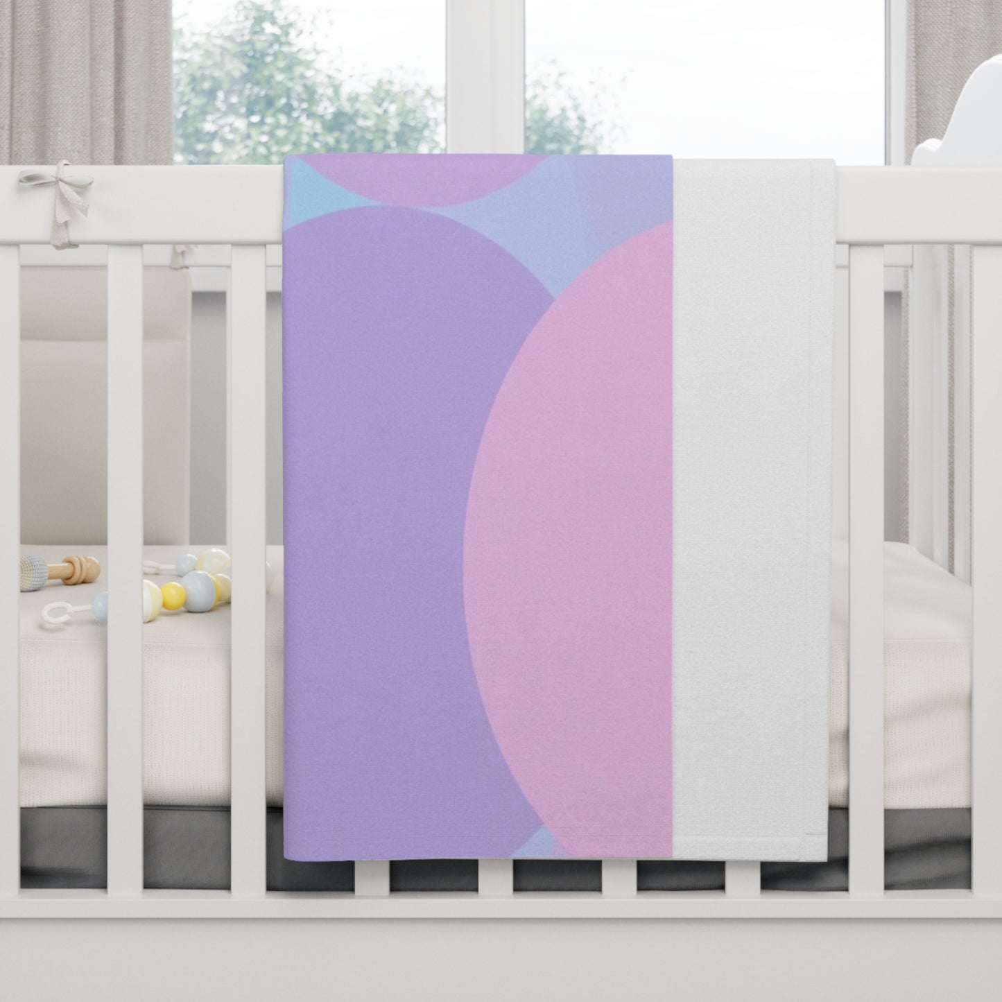 Pastel Purple and Mauve Patches Soft Fleece Baby Blanket, 30" x 40"