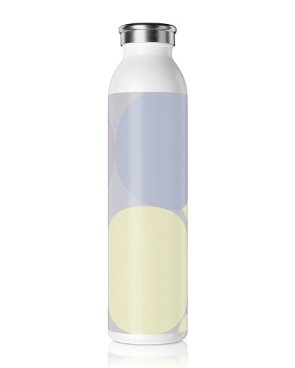Pastel Soft Blue and Soft White Patches Slim Water Bottle, 20 oz White
