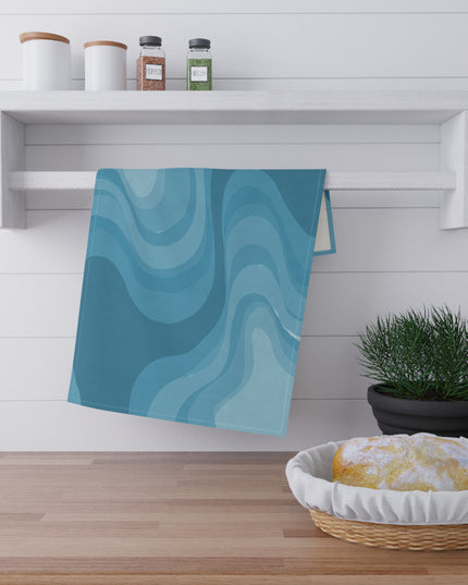 Sky Blue Wavey Tea Towels (cotton, poly), 18" x "30