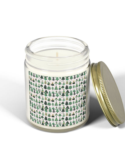 Mini Vintage Green Trees Scented Candles, Coconut Apricot Wax (9oz)