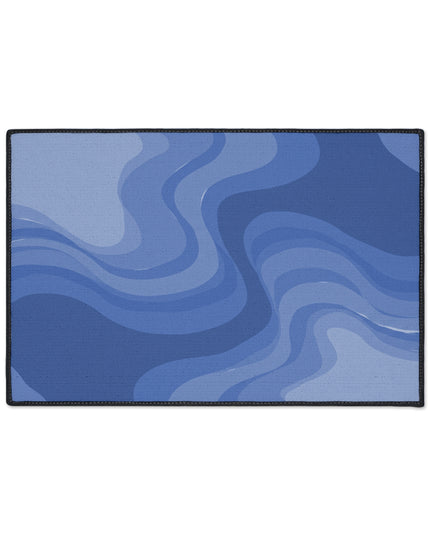 Deep Blue Wavey 18" x 27" Heavy Duty Floor Mat