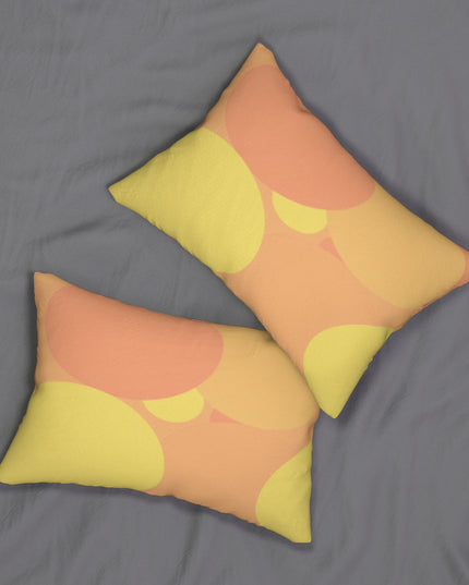 Pastel Bright Oranges Patches Spun Polyester Lumbar Pillow, 20" x 14"