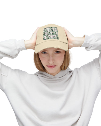 Mini Vintage Green Trees Unisex Distressed Cap
