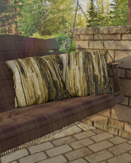 Striped Light Brown 20" x 20" Outdoor Pillow
