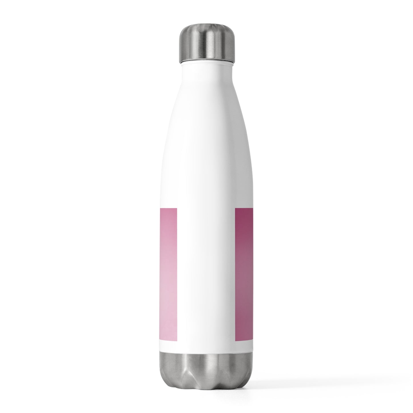 Pink Blush Fade 20oz Insulated White Water Bottle
