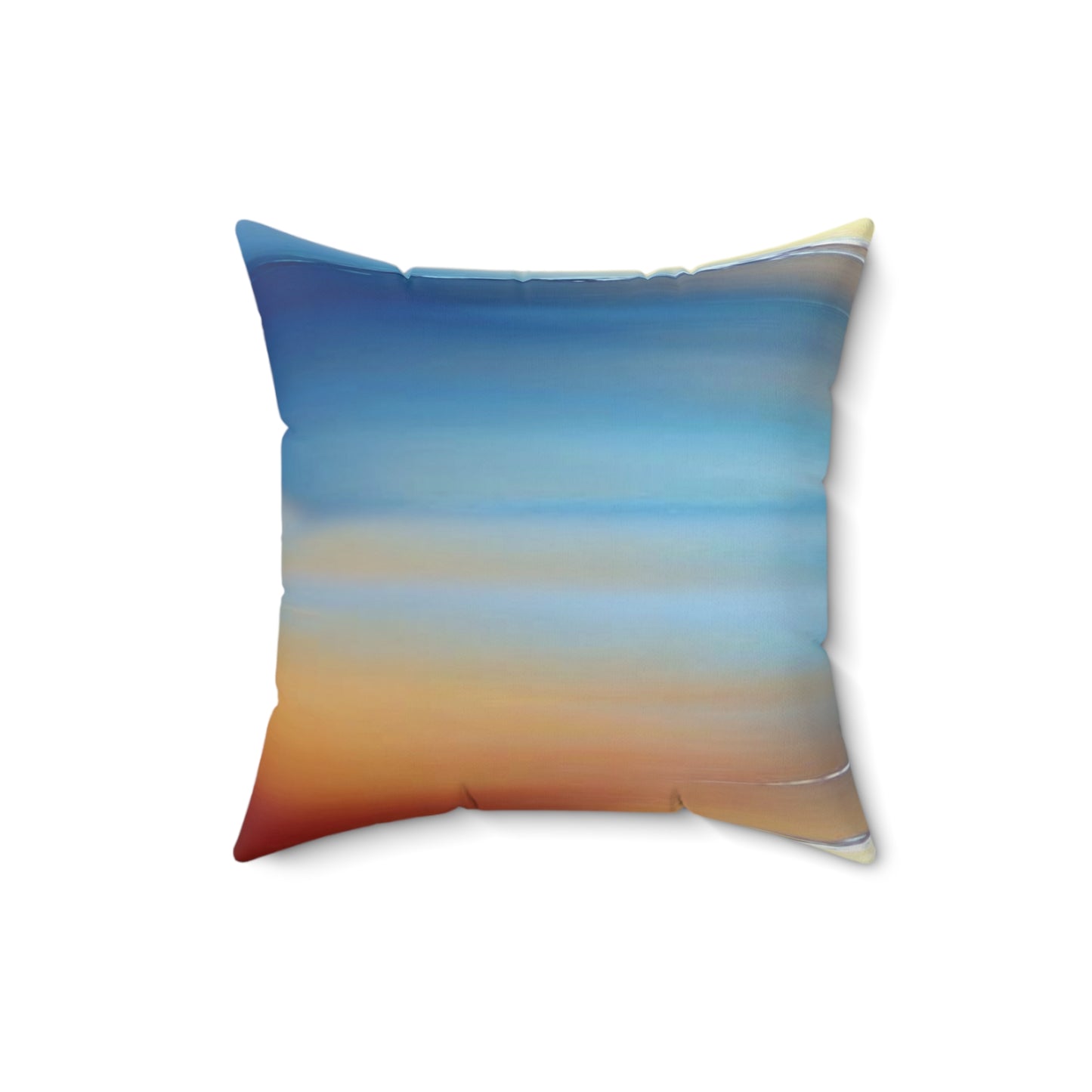 Blue Sea Red Orange Fog 16" x 16" Faux Suede Square Pillow
