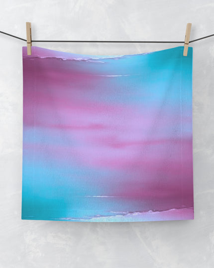 Wine Sea Blue Fog Face Towel, 13" x 13"