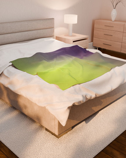 Purple Golden Fade Velveteen Plush Blanket, 50" x 60"
