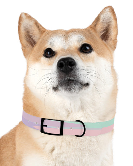 Pastel Peach and Soft Green Patches Medium Dog Collar