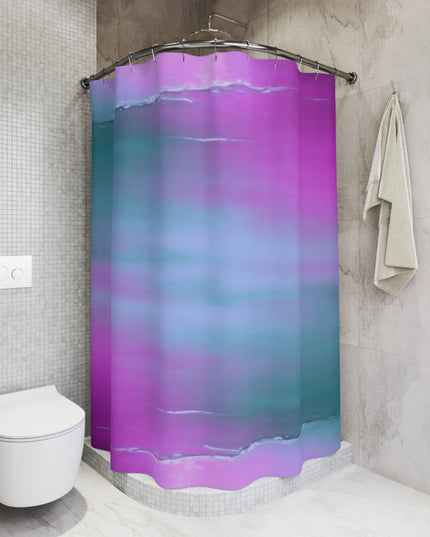 Dark Blue Green Sea Purple Fog Shower Curtains, 71" x 74"