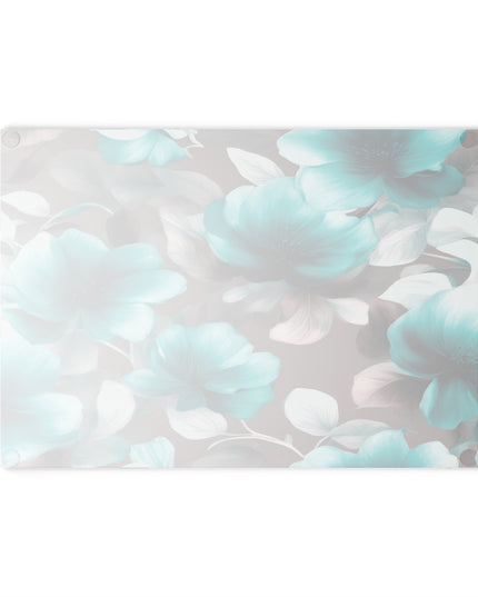 Tif Green Gray Floral Bunch Glass Cutting Board, 8" x 11"