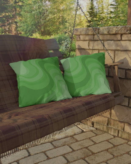 Greenie Meanie Wavey 18" x 18" Outdoor Pillow