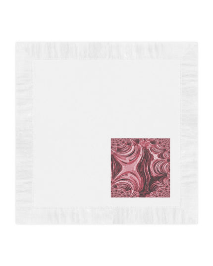 Uzi Spiral Ruby Pastel White Coined Napkins, 4.8" x 4.8"