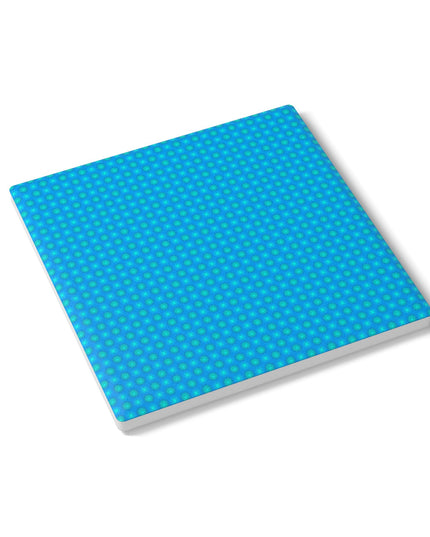 Blue Green Star-crossed Bodies Square Ceramic Coaster, 4" x 4"