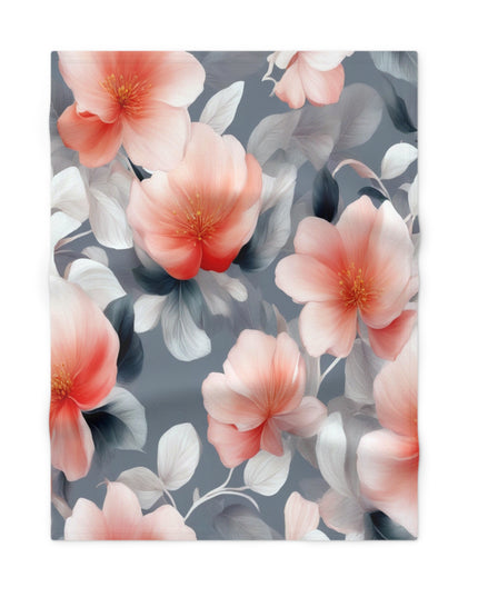 Red Blossom Floral Bunch Soft Fleece Baby Blanket, 30" x 40"