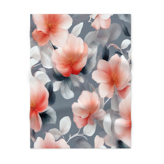 Red Blossom Floral Bunch Soft Fleece Baby Blanket, 30" x 40"