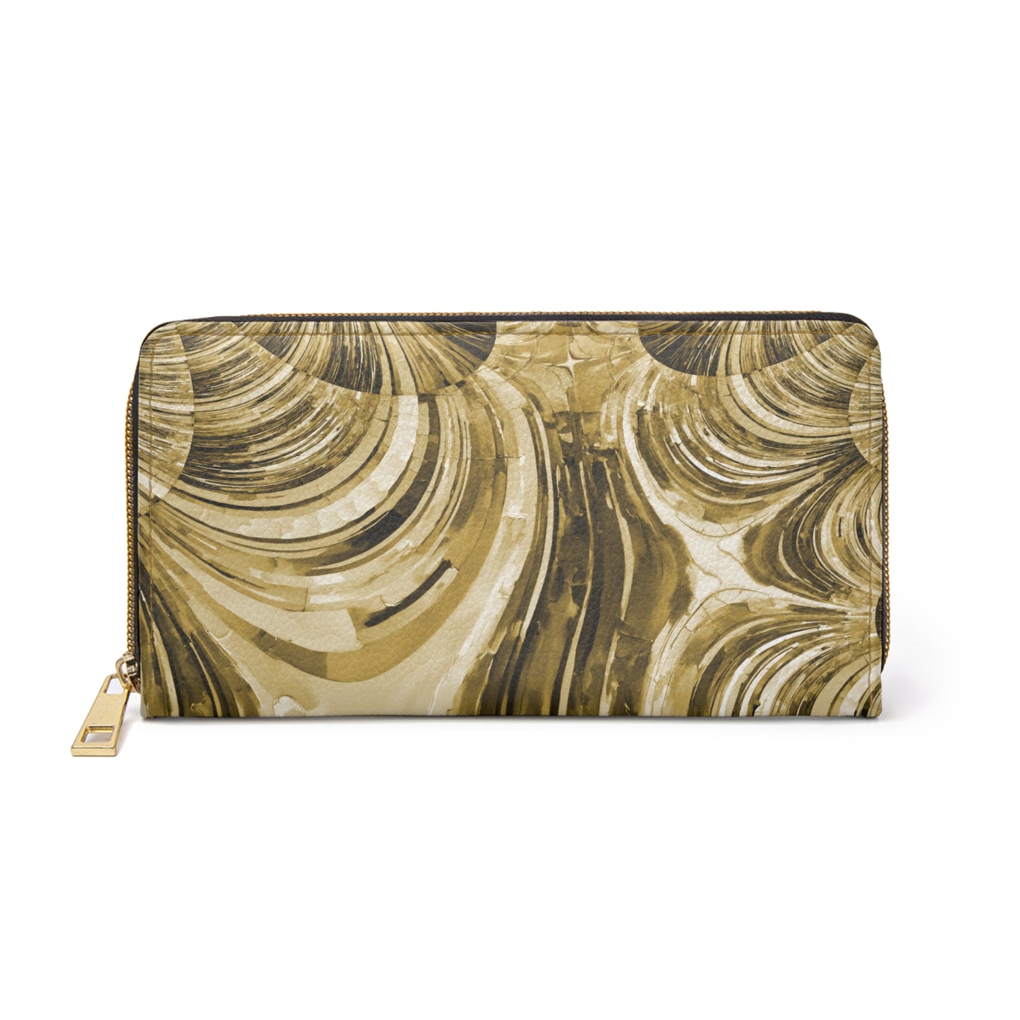 Uzi Spiral Light Brown Elegant Abstract Zipper Wallet - Stylish & Functional Accessory for Everyday Use