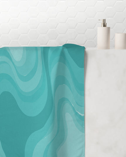 Tif Green Wavey 30" x 60" Mink-Cotton Towel (50% polyester, 50% cotton)