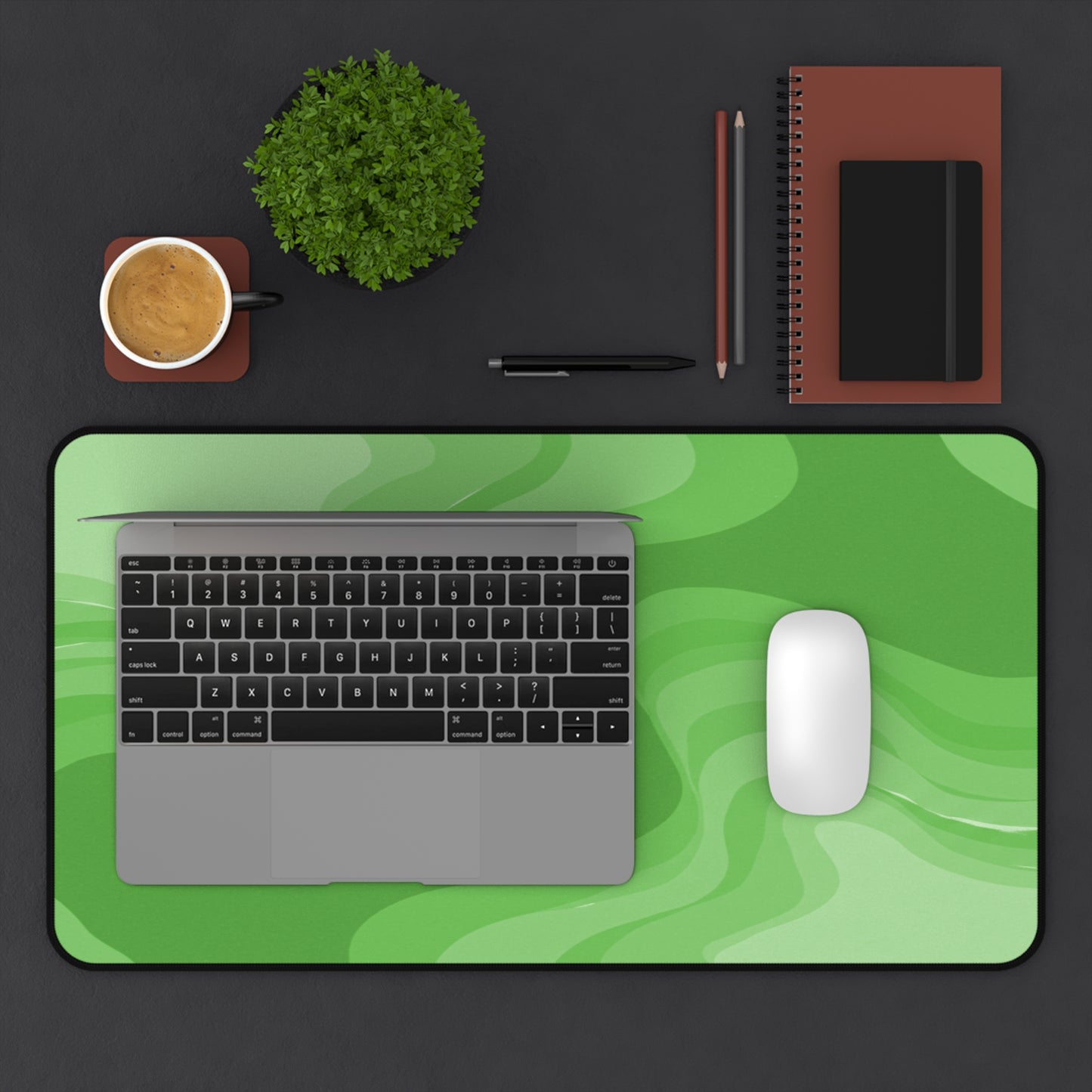Greenie Meanie Wavey 12" x 22" Desk Mat
