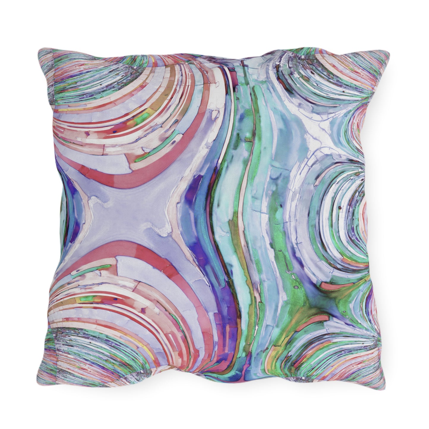 Uzi Spiral Pastels 20" x 20" Outdoor Pillow