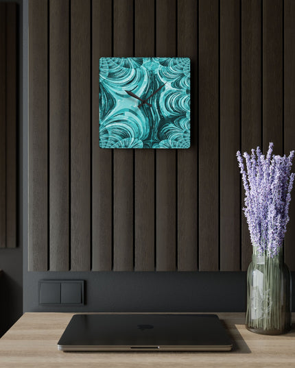 Uzi Spiral Tif Acrylic Wall Clock, Round or Square, 10.75" x 10.75"