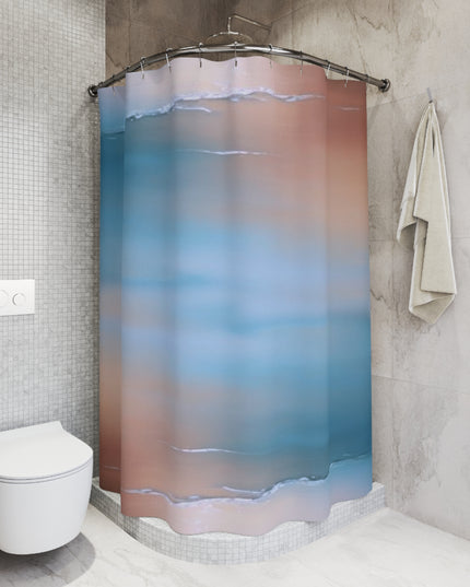 Blue Sea Peach Fog Shower Curtains, 71" x 74"