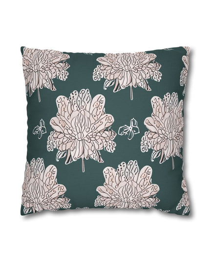 Soft White Floral Butterflies Spun Polyester Square Pillowcase, 14" x 14"