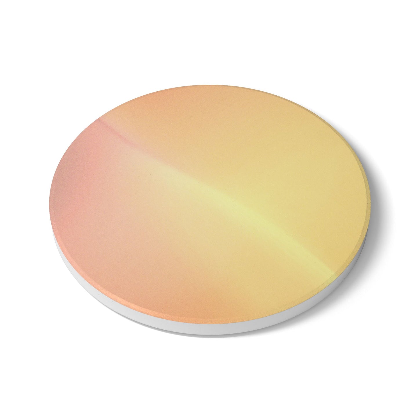 Hot Peach Fade 4" x 4" Round Ceramic Coaster