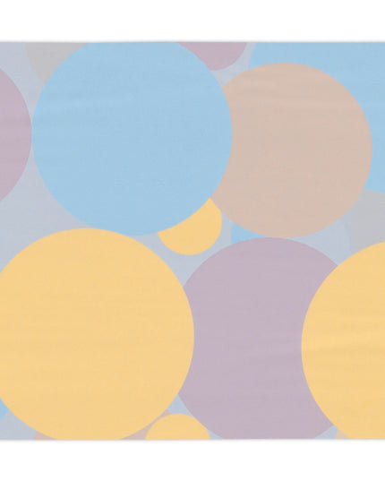 Pastel Baby Blue and Peach Patches Tablecloth, 55" x 55"