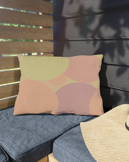 Pastel Hot Peach Patches 20" x 14" Outdoor Pillow