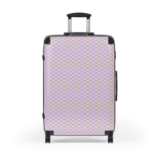 Magenta Star-crossed Bodies Large Suitcase with built in lock, 4 double-wheels, telescopic handle, and ABS back hard-shell